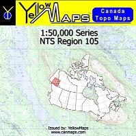 NTS Region 105 - 1:50,000 Series - YellowMaps Canada Topo Maps